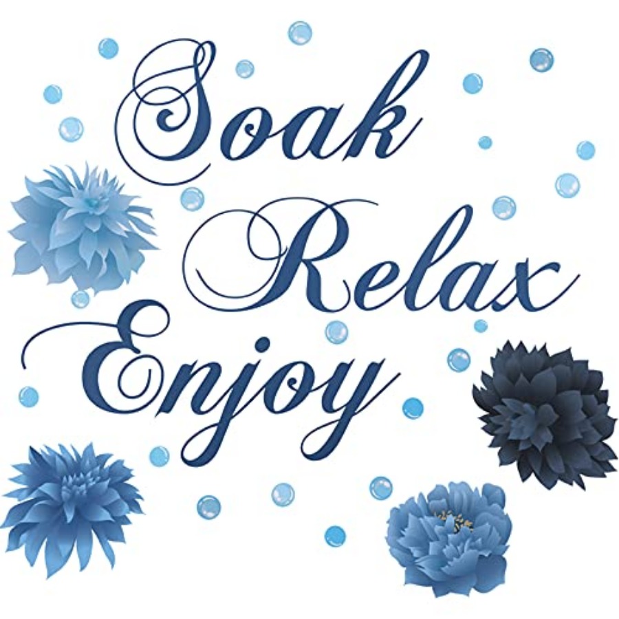 Relax - Spa & Wellness - Badezimmer-Wandaufkleber, Soak Relax Enjoy Spa, Wanddekor-Aufkleber,