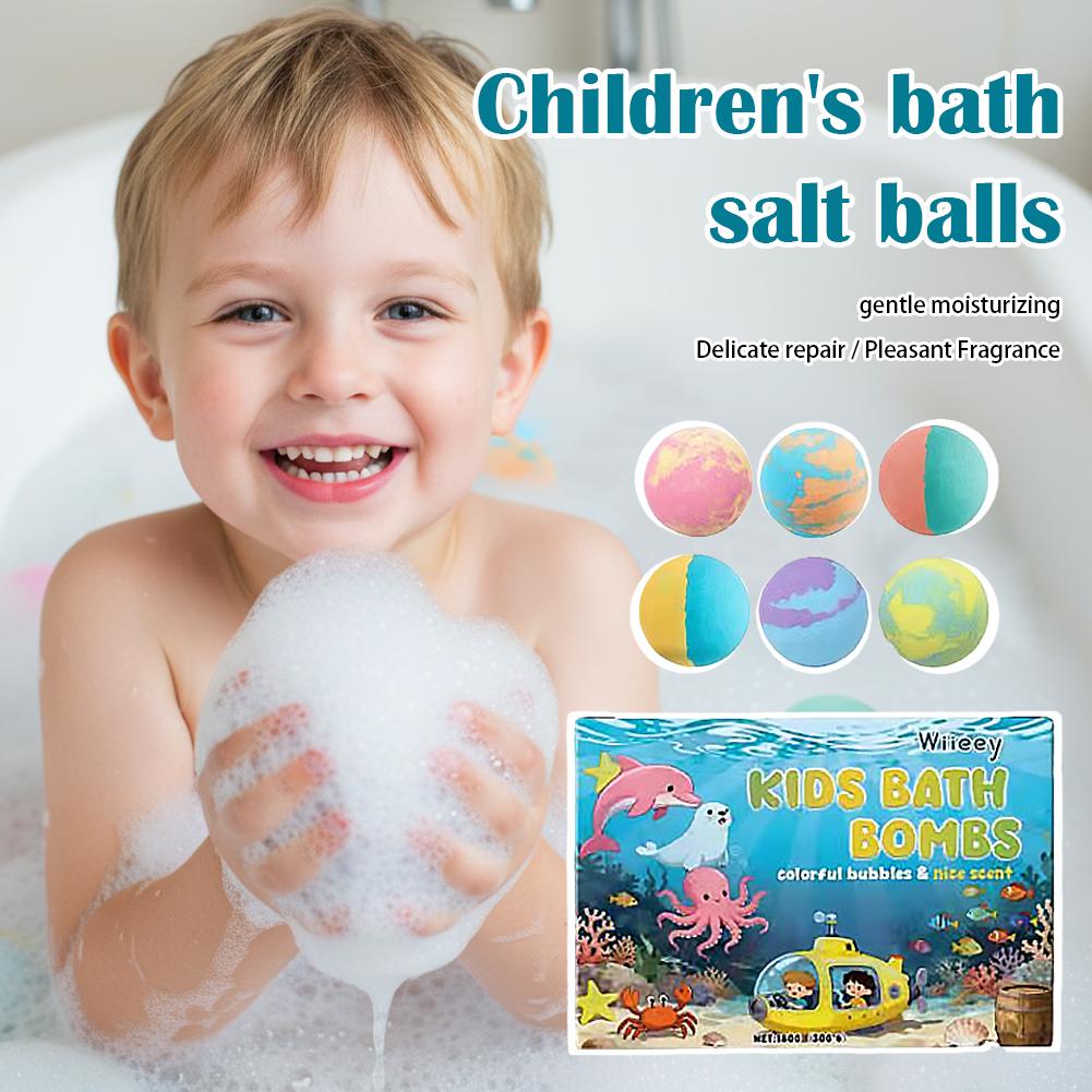 Relax - Spa & Wellness - 6-teiliges Kinder-Schaumbadbomben-Set Bunte Sprudelnde Spa-Bälle zur