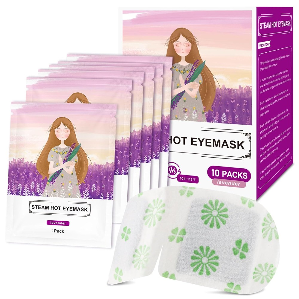 Relax - Spa & Wellness - Selbstheizende Augenmaske, 10er-Pack, Einweg-Dampfaugenmasken mit Lavendelduft