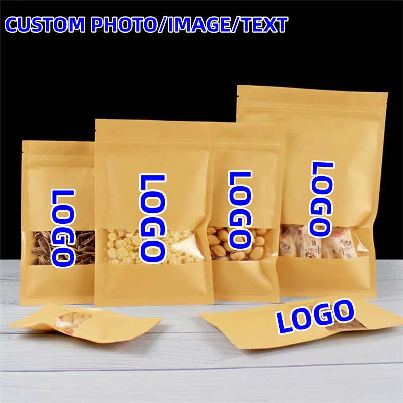 Sugar Scrub Coffee - 100PCS Flache Boden Kraft Papier Fenster