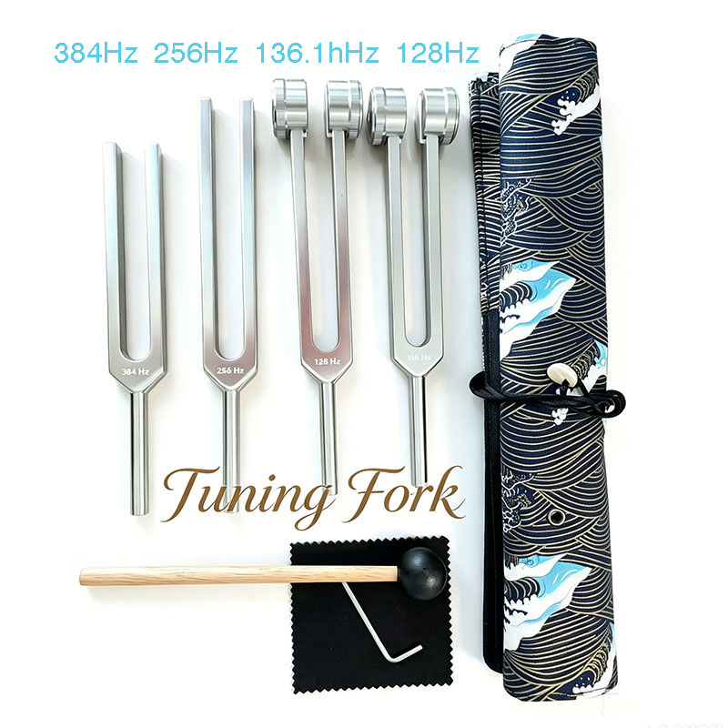 Relax - Spa & Wellness - Stimmgabel-Set 128 136,1 256 384Hz Klangvibrations-Kit